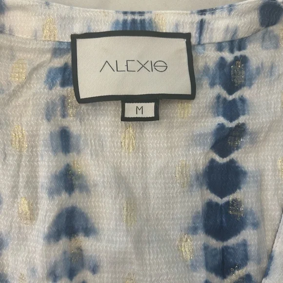 Alexis Navy and Cream Asymmetrical Dress - Picture 3 of 3